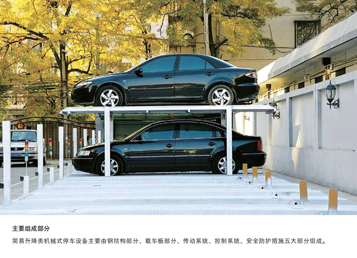 机械车位PJS2D1二层地坑简易升降停车设备主要组成部分.jpg